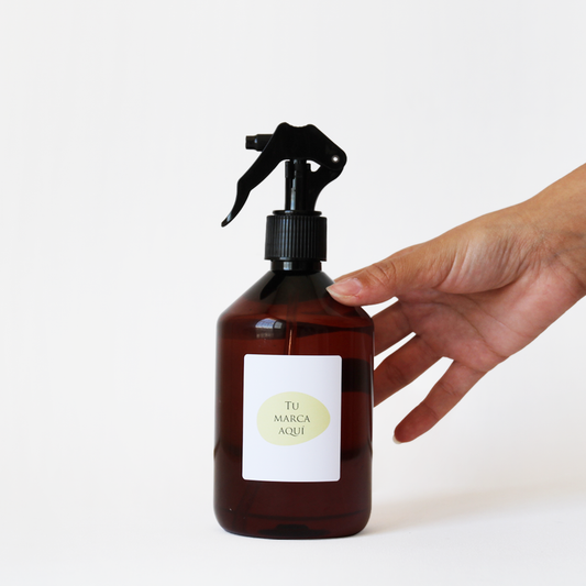 Home spray personalizado | 500 ml | Envase de plástico ámbar + etiqueta logo/diseño