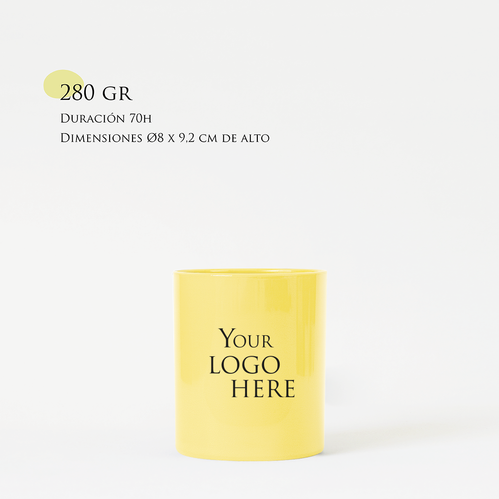 Personalized Candle | Size M 180g | Tinted glass + logo/design print