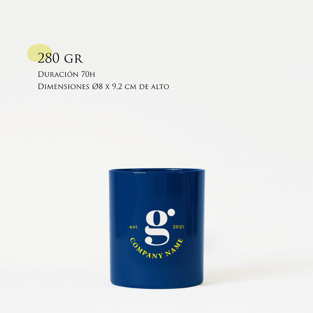 Personalized Candle | Size M 180g | Tinted glass + logo/design print
