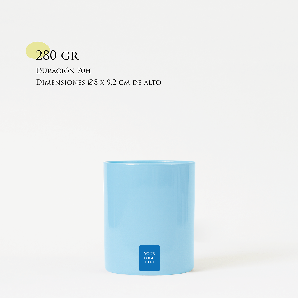 Personalized Candle | Size M 180g | Tinted glass + logo/design print