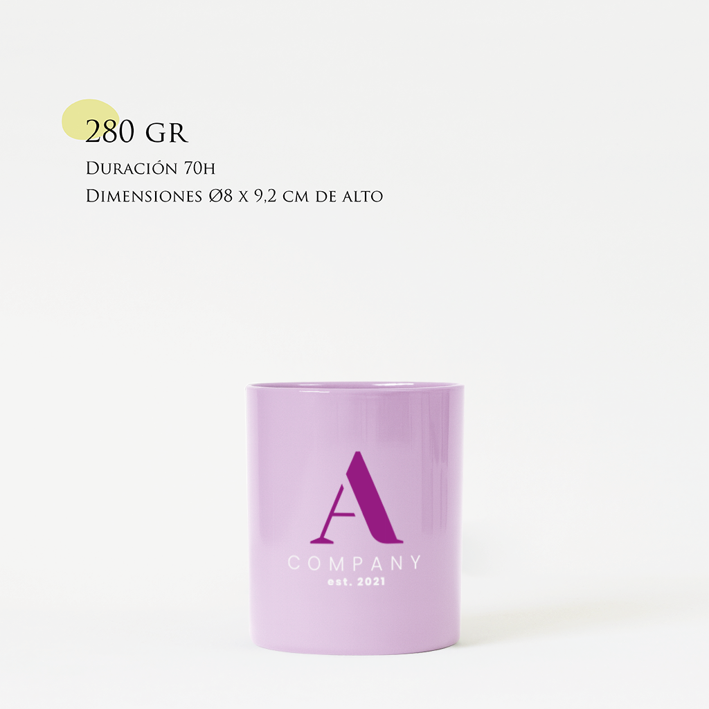 Personalized Candle | Size M 180g | Tinted glass + logo/design print