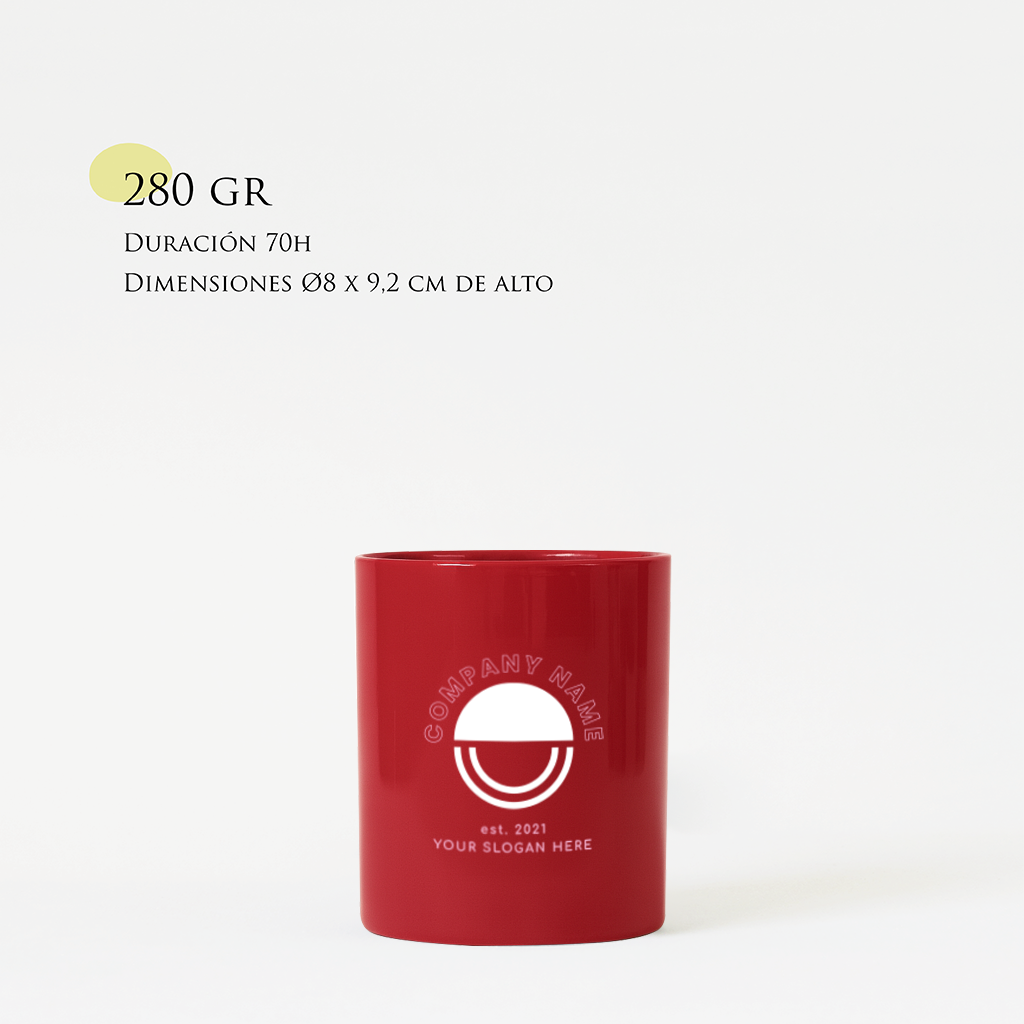 Personalized Candle | Size M 180g | Tinted glass + logo/design print