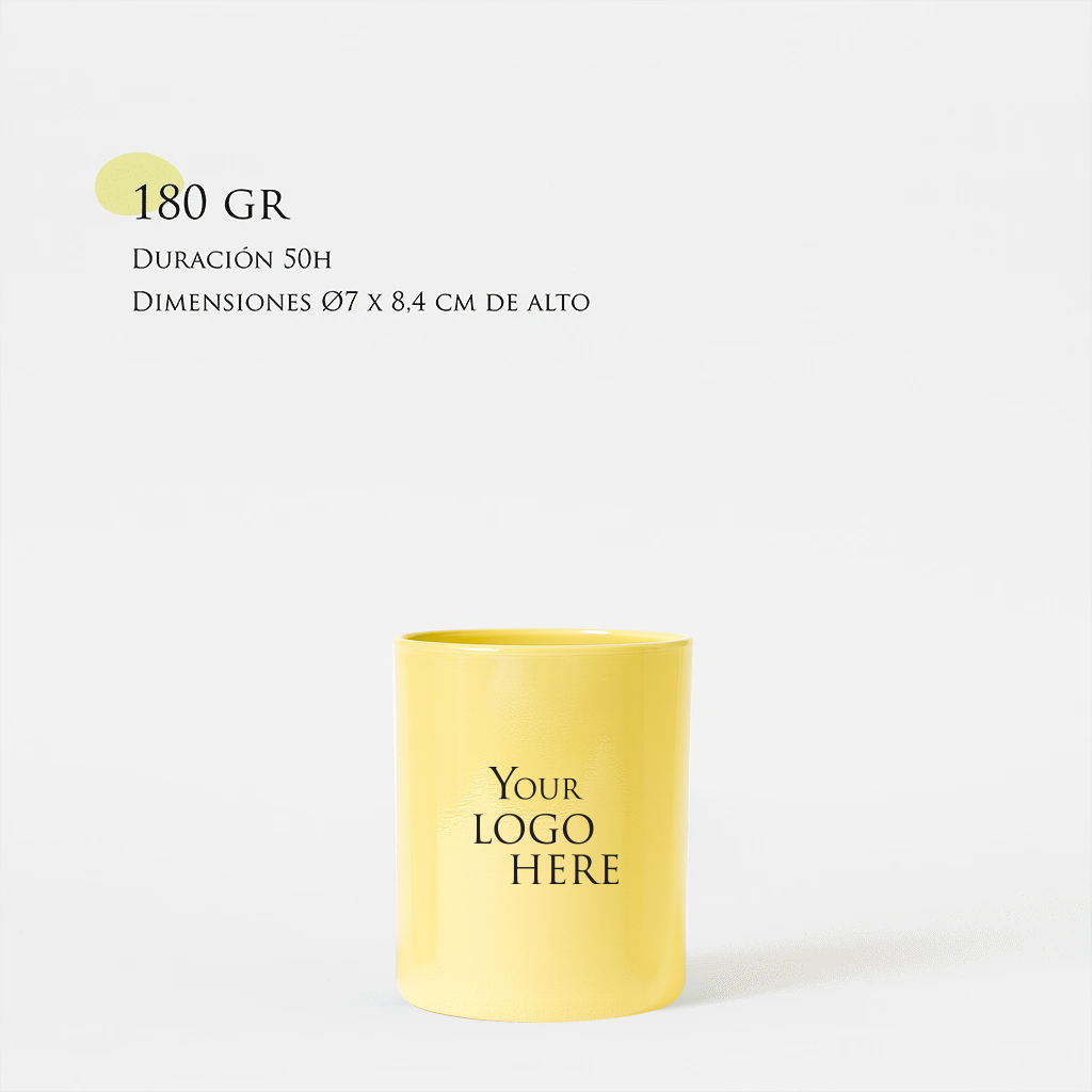Vela personalizada | Tamaño M 180g | Vaso de cristal tintado + impresión logo/diseño