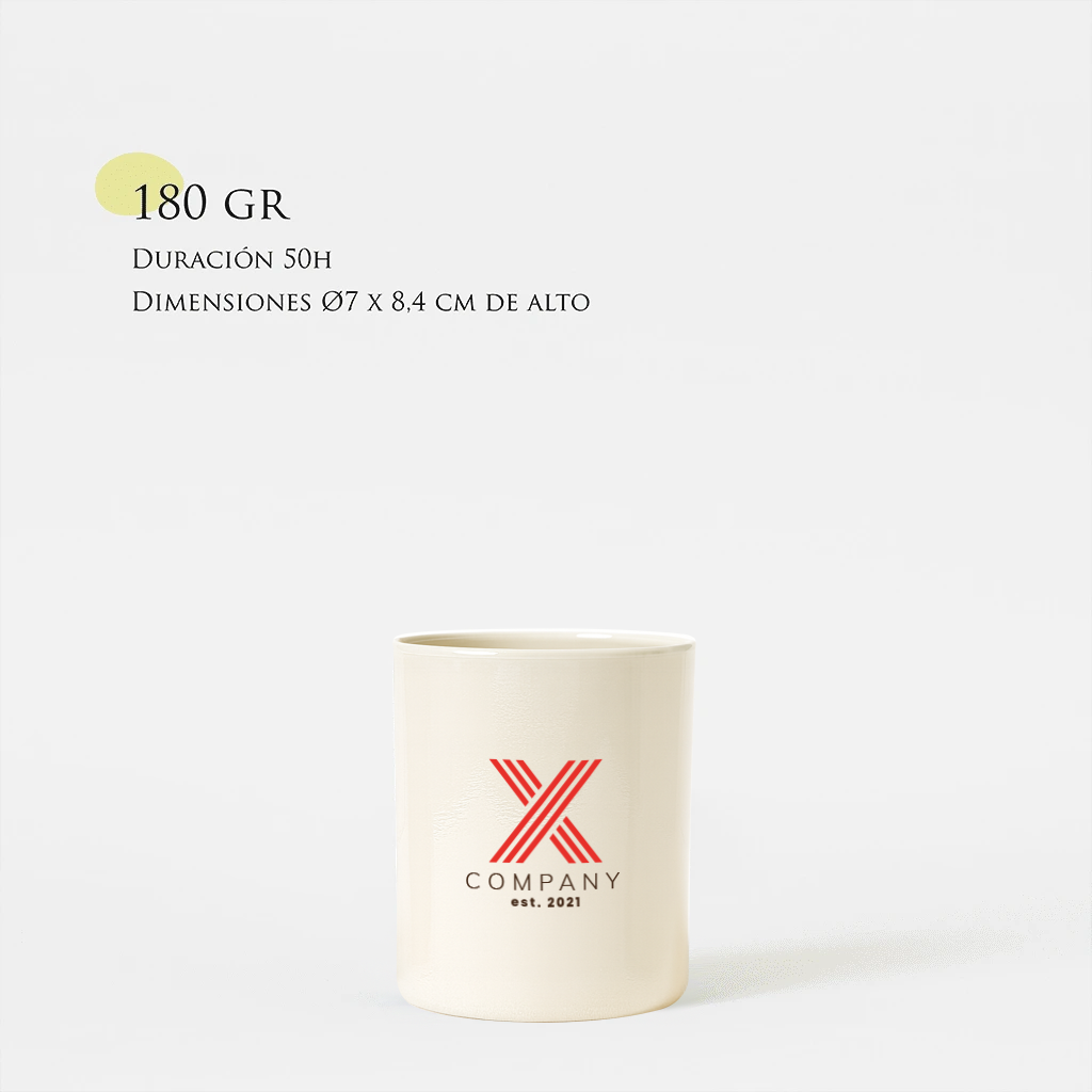 Vela personalizada | Tamaño M 180g | Vaso de cristal tintado + impresión logo/diseño