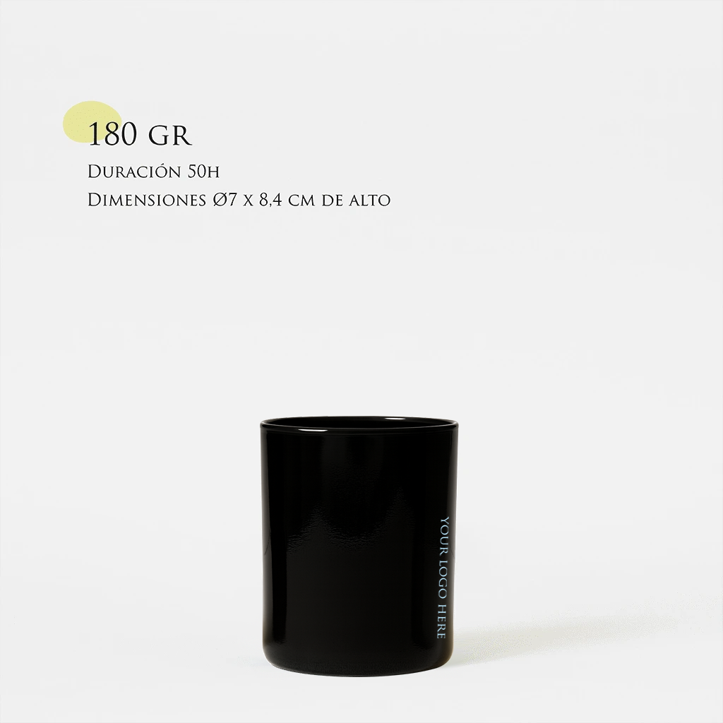 Vela personalizada | Tamaño M 180g | Vaso de cristal tintado + impresión logo/diseño
