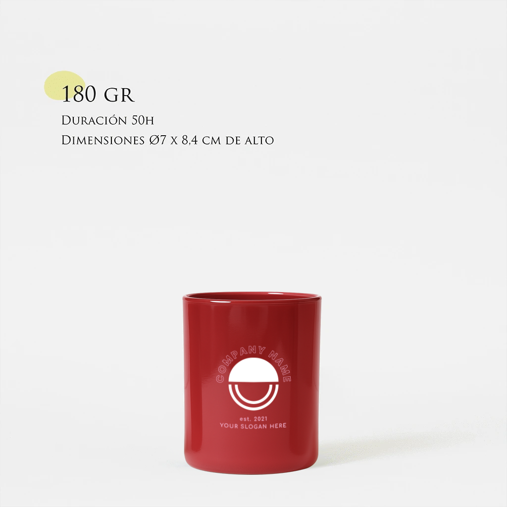 Vela personalizada | Tamaño M 180g | Vaso de cristal tintado + impresión logo/diseño