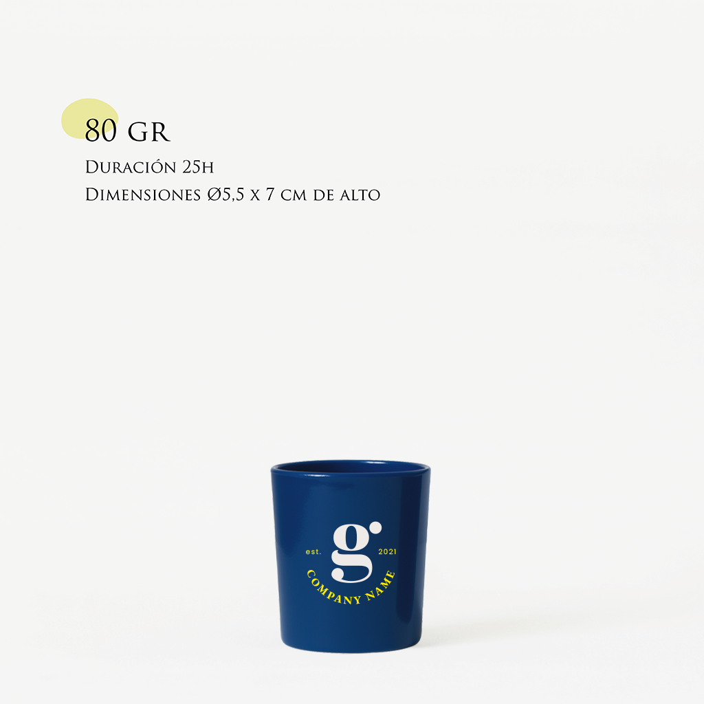 Personalized Candle | Size M 180g | Tinted glass + logo/design print