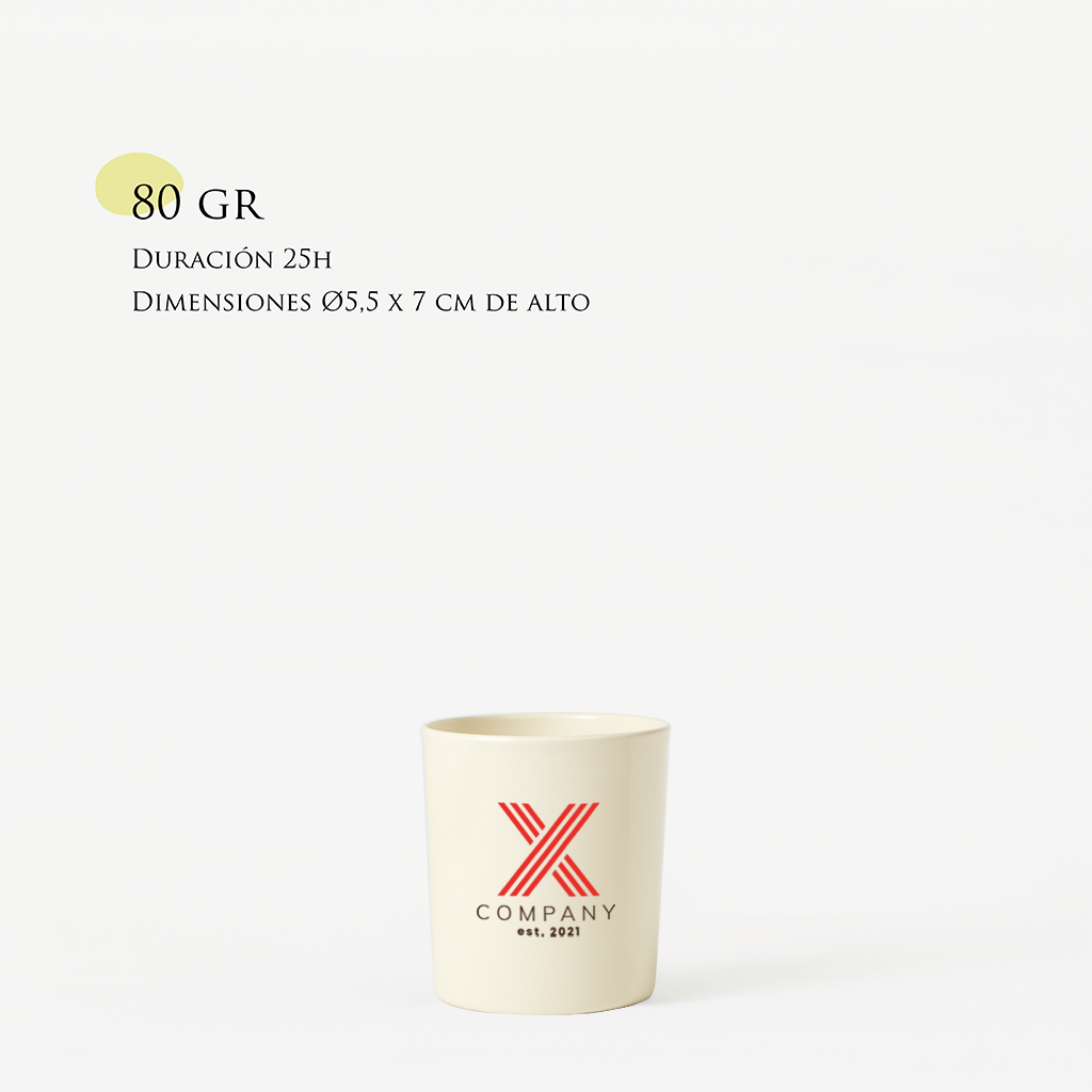 Personalized Candle | Size M 180g | Tinted glass + logo/design print