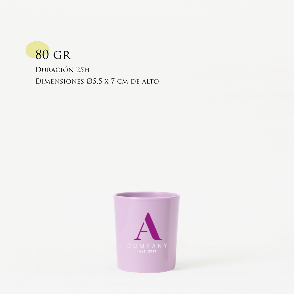 Personalized Candle | Size M 180g | Tinted glass + logo/design print