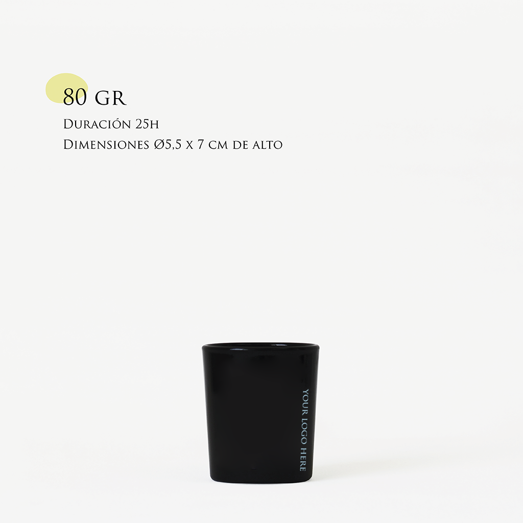 Personalized Candle | Size M 180g | Tinted glass + logo/design print