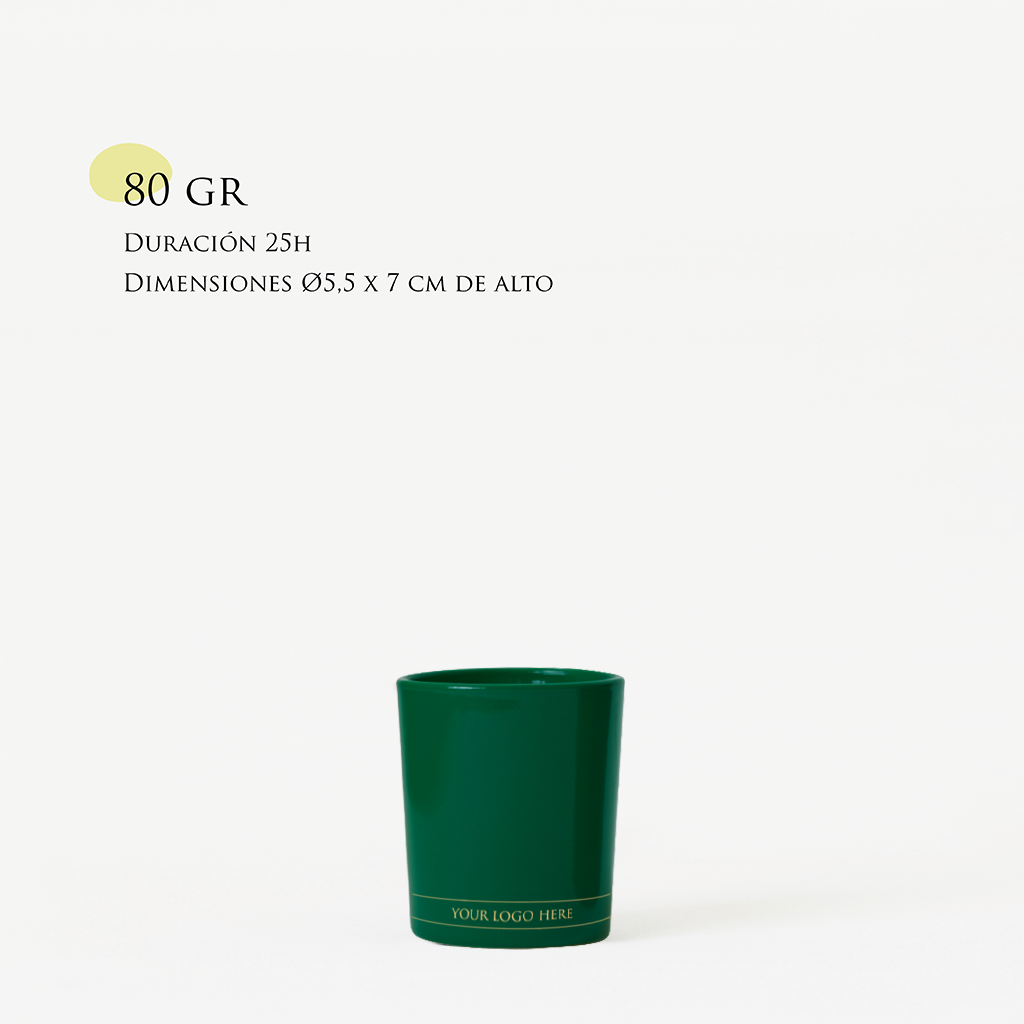 Personalized Candle | Size M 180g | Tinted glass + logo/design print