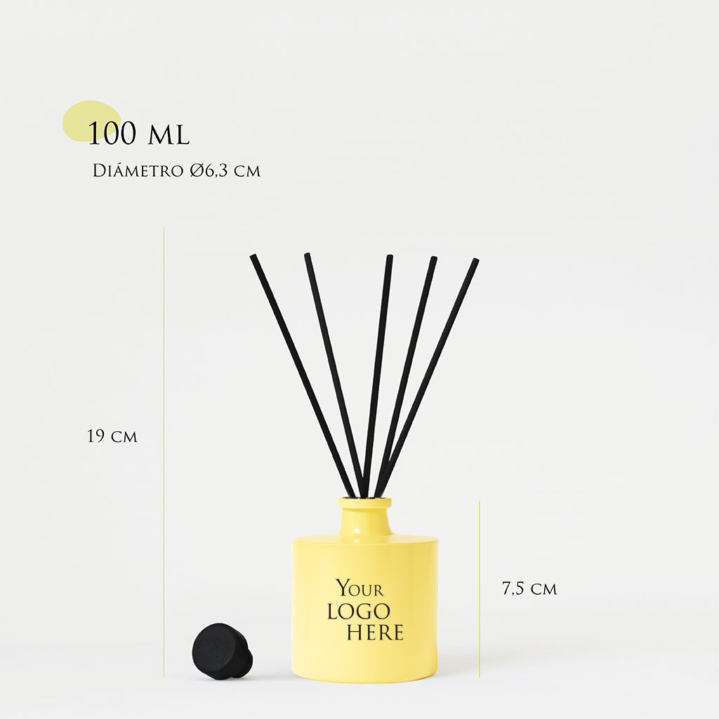 Mikado personalizado | 100 ml | Vaso de cristal tintado + impresión logo/diseño