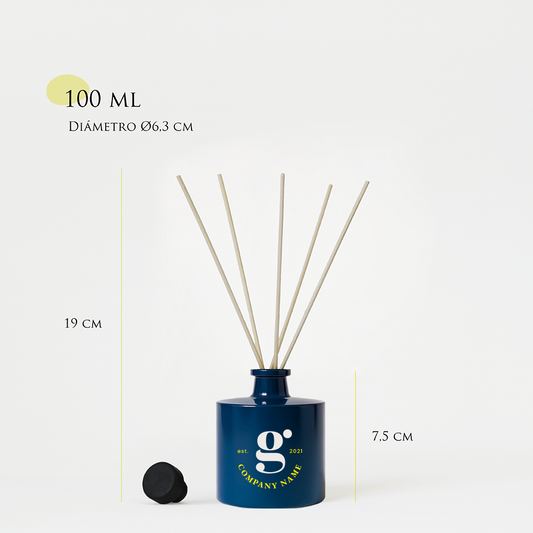 Mikado personalizado | 100 ml | Vaso de cristal tintado + impresión logo/diseño