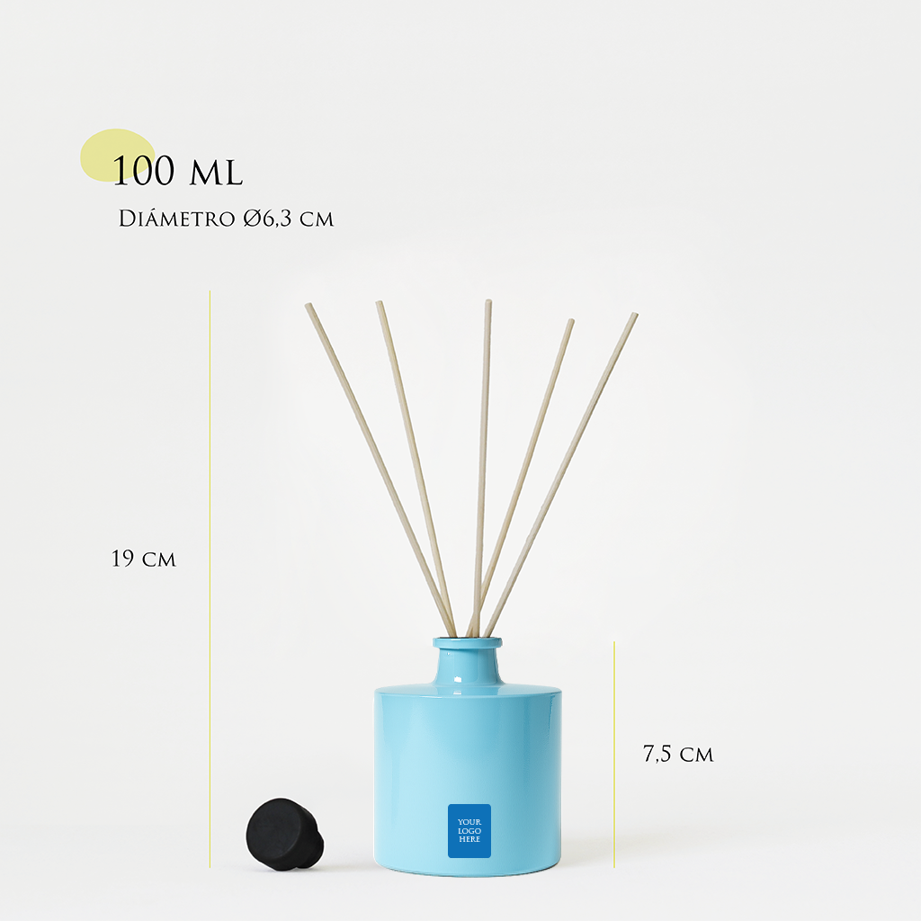 Mikado personalizado | 100 ml | Vaso de cristal tintado + impresión logo/diseño