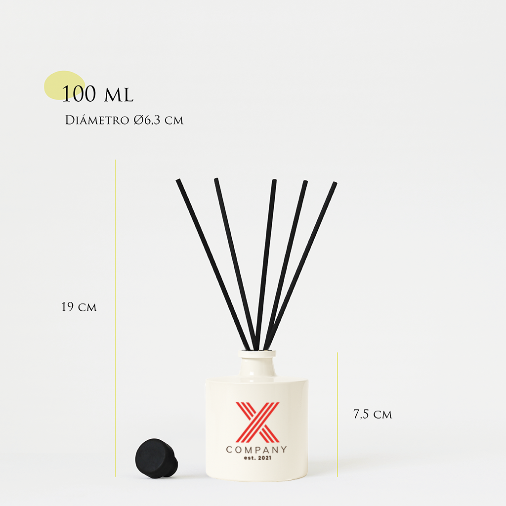 Mikado personalizado | 100 ml | Vaso de cristal tintado + impresión logo/diseño