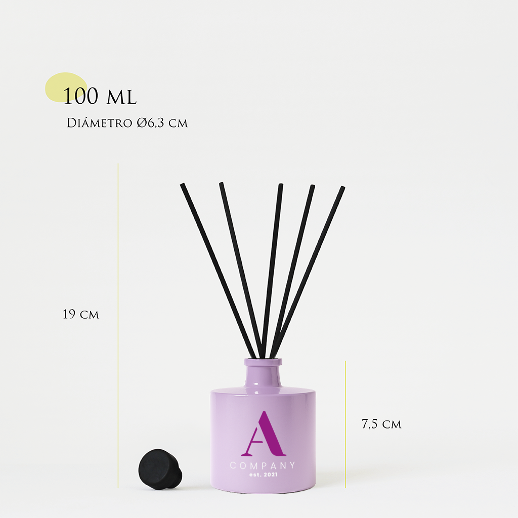 Mikado personalizado | 100 ml | Vaso de cristal tintado + impresión logo/diseño