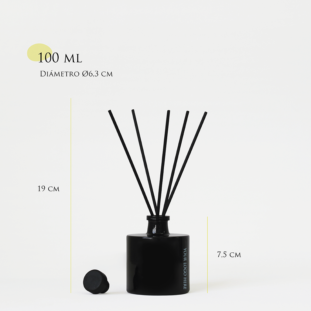 Mikado personalizado | 100 ml | Vaso de cristal tintado + impresión logo/diseño