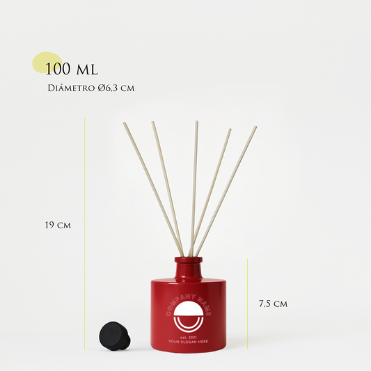 Mikado personalizado | 100 ml | Vaso de cristal tintado + impresión logo/diseño