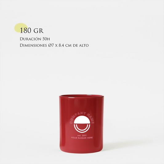 Vela personalizada | Tamaño M 180g | Vaso de cristal tintado + impresión logo/diseño