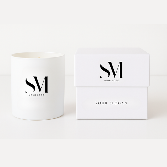 Vela personalizada premium| Con caja regalo de lujo | Tamaño L | Blanca