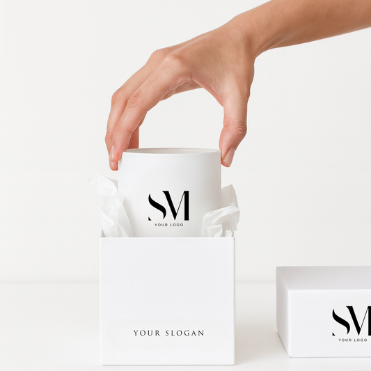 Vela personalizada premium| Con caja regalo de lujo | Tamaño L | Blanca